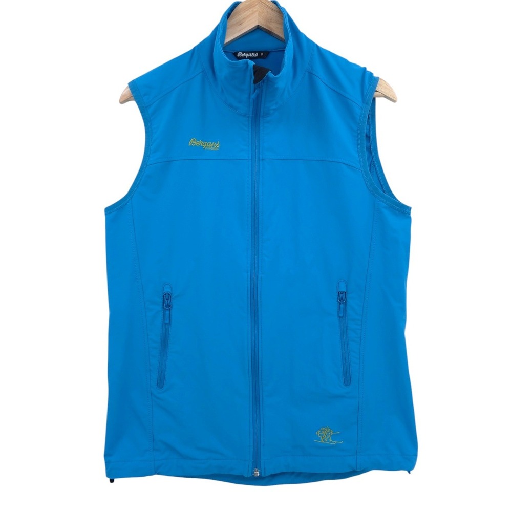 Bergans of Norway Womens M Blue Veten Softshell Vest Skier Embroidery